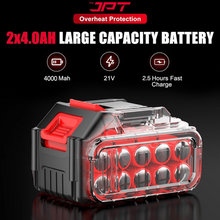 JPT Pro Series 21-volt 1/4-Inch Heavy-Duty Cordless Drill Machine | 350N.M Torque | 4300RPM Speed | Brushless Motor | 4000mAh Battery | Clearance Sale 2024 | 𝐋𝐢𝐦𝐢𝐭𝐞𝐝 𝐒𝐭𝐨𝐜𝐤 𝐎𝐧𝐥𝐲