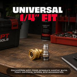 JPT Heavy Duty 1/4-Inch Quick Connect & Disconnect Female Connector And 1/4-Inch Quick Female Coupler