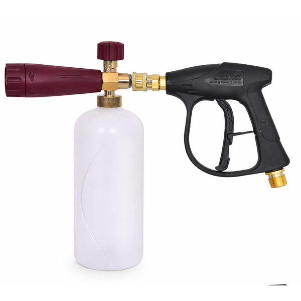 JPT Combo Lite Foam Cannon with Universal High Pressure Washer Gun and 1/4-Inch Solid Brass Quick Connector – Compatible with Most Pressure Washer Brands
