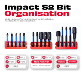 JPT 31-Piece Impact Driver Bit Set | S2 Taiwan Steel Impact Rated Bits with Phillips, Torx, Hex & Nut Driver | Includes Bit Holder & Socket Adapter | For Drill & Impact Driver | Ultra Heavy Duty
