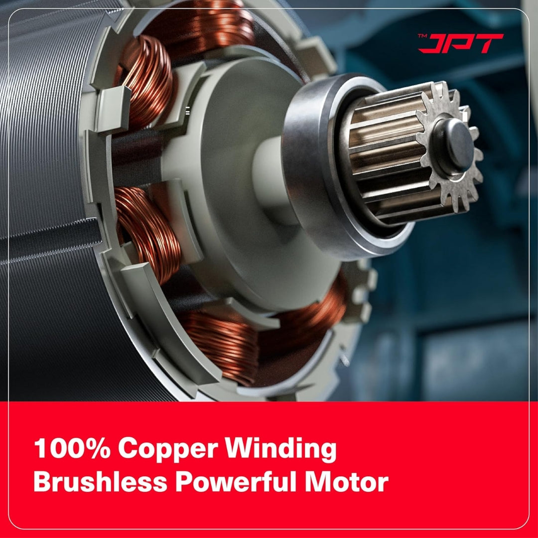 JPT Pro Series Brushless 21-volt Cordless Impact Drill Machine with 65N.m Torque | 1700 RPM Speed | 25+3 Gears | 2 Speed Modes | 3/8