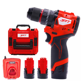 JPT Pro Series 12v Heavy-Duty Brushless Drill Machine | 65N.M Torque | 0-1750RPM Speed | 23+3 Torque Setting | 10MM Metal Keyless Chuck | 2000mAh Battery with Fast Charger