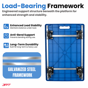 JPT 500KG Capacity Heavy Duty Foldable Platform Trolley with 360° Swivel Wheels – Industrial Hand Trolley for Warehouse, Shop & Home Use