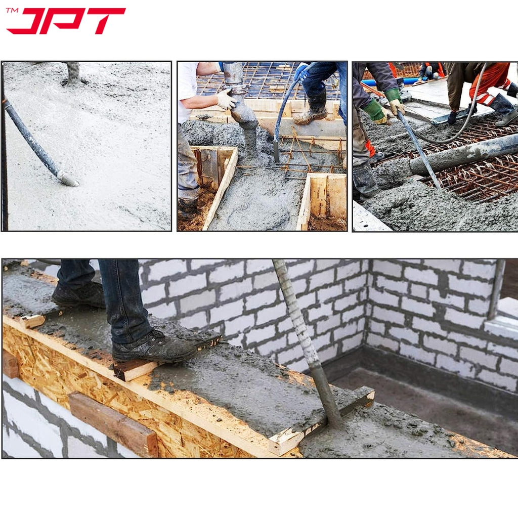 JPT Heavy Duty 1250-Watt Handheld Electric Concrete Vibrator Machine | 13000 Vibrations Per Minute | 1300 RPM Speed | 35mm Chuck | Copper Armature | 1.5m And 3m Vibrator Needles Included