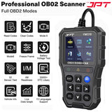 JPT OBD2 Scanner with Battery Tester – Universal Car Diagnostic Tool for Check Engine Light, Live Data, Emissions Readiness, Fault Code Reader, Plug & Play, Supports All OBDII Vehicles