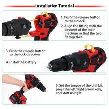 JPT 3-in-1 21V Brushless Cordless Multi-Tool Kit, 3-Speed Power Unit with Impact Drill/Driver, Impact Wrench, 2-20 Rotary Hammer Attachment