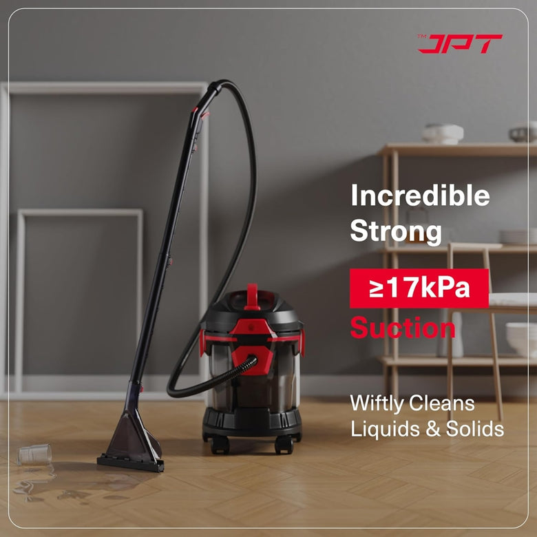 JPT Pro Series 15L Carpet Vacuum Cleaner | 1400W Motor | 17kPa Suction | 15L Tank & 4.5L Soap Tank | Wet & Dry Cleaning | Deep Cleans Carpet, Sofa, Curtains, Mattress, Floors