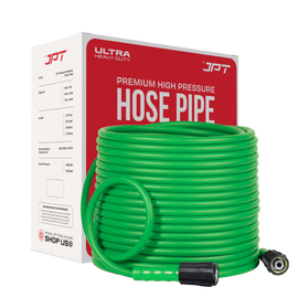 JPT Ultra Heavy-Duty 15MTR Flexible High Pressure Washer Hose Pipe | German Standard M22 x 15MM Thread | Up To 600Bar / 8700PSI | Double PVC Layers Build | Tangle & Kink Free Design