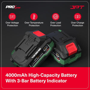 JPT Combo Heavy-Duty Pro Series Cordless Impact Wrench with 10Pcs Impact Socket Set | Brushless Motor | 1/2