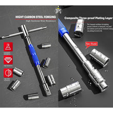 JPT 360° Rotation T Type Socket Wrench 1/2 (12.5mm) Detachable T-bar Spanner for Hex/Twelve Angle Socket Sleeve Tools