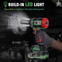 JPT 1/2 Inch Pro Series Heavy Duty Brushless Cordless Impact Wrench/Gun, 406Ft-lbs (550Nm) High Torque, 3650RPM, 2x 4.0Ah Batteries & Fast Charger (With 18 Months Motor Warranty)