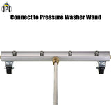 Buy the JPT  16" pressure washer undercarriage cleaner, featuring dual-functionality, 4 fan-shaped nozzles, and stainless steel build at the best price online.