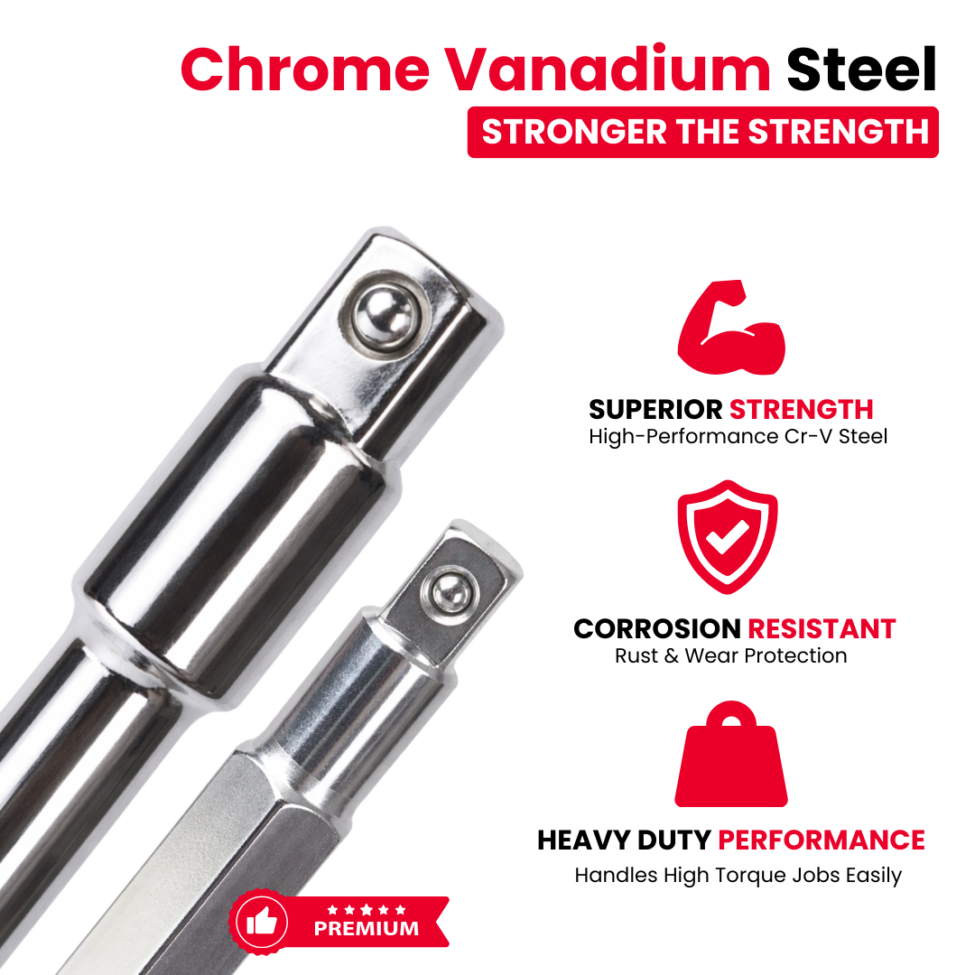 Buy JPT T & L handle socket wrench with 1/2″, 3/8″ & 1/4″ drive compatibility, 360° rotating grip, ball lock design & Cr-V steel for high torque & tight spaces.