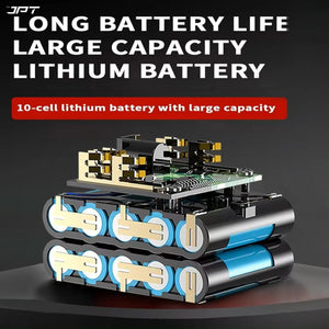 JPT Heavy Duty Brushless 3-In-1 Cordless Power Tool Set | 3-Speed Power Unit with Impact Wrench, Impact Drill, and Rotary Hammer Attachment