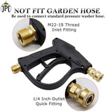 JPT Combo Lite Foam Cannon with Universal High Pressure Washer Gun and 10"/25CM High Pressure Washer Extension Rod with 1/4-Inch Quick Connector – Compatible with Most Pressure Washer Brands