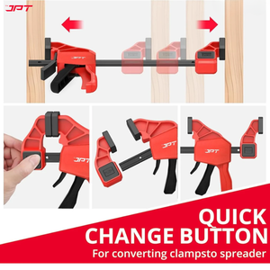 JPT Ultra Heavy-Duty 33-Inch Quick-Grip Bar Clamps | 600mm Clamping Range | One-Handed Wood Clamps with Quick-Release Trigger | F-Clamp Set | 165 lbs Hold | Woodworking, Carpentry, DIY
