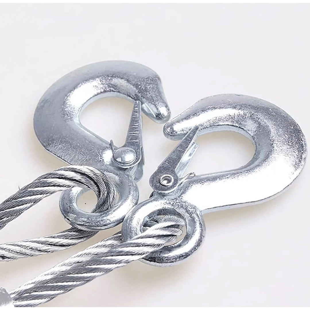 JPT Heavy Duty Steel Winch Cable, 3/8 x 13ft Wire Rope with Hook, 11,023 lb Breaking Strength - Ideal for Tow Trucks, Rollbacks, Cranes, and Wreckers (Silver)