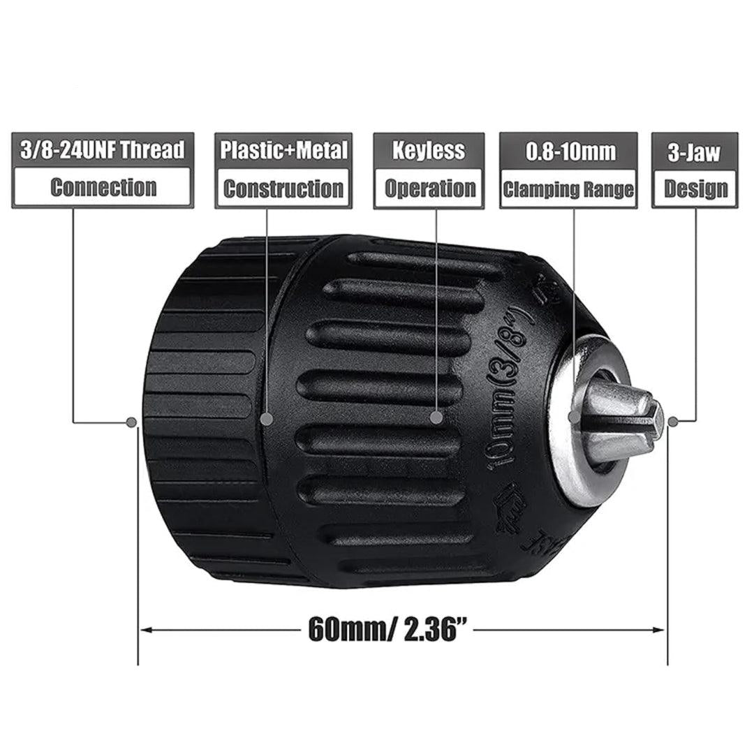 Buy the JPT premium quality 10mm clamping capacity keyless drill chuck at the best price online. Get the best collection of drill chuck at the JPT Tools.