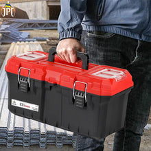 Buy JPT Pro Series 22-inch heavy-duty plastic tool box, featuring transparent organizers, a removable tray, a dustproof, and water-resistant seal at best price.