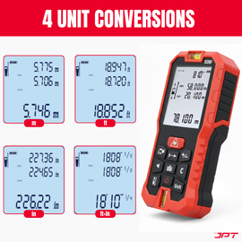 Buy JPT 50M Digital Laser Distance Meter with distance, area, volume & indirect height calculation — ideal for site engineers, contractors & interior projects.