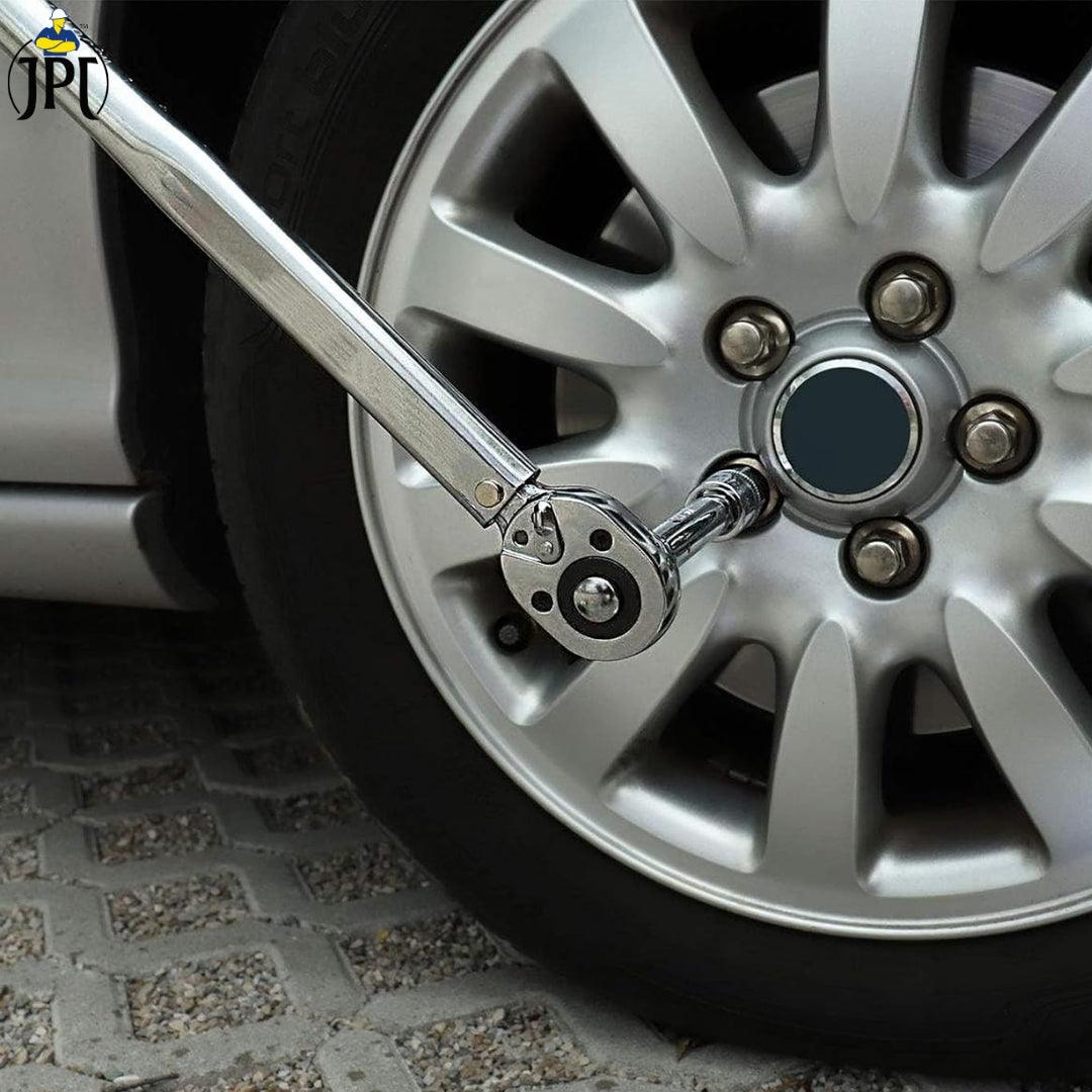 JPT Ajustable Torque Wrench Ratchet Spanner Set | 28 - 210 Nm Torque Power | 1/2-Inch Drive Click Spanner with 17mm, 19mm, 21mm Sockets | Best Hand Tool for Professional Automotive Repairs