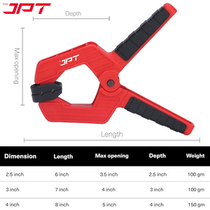 JPT 3 Inch Ultra Heavy-Duty Spring Clamp 80mm Wide Jaw | Reinforced Body with Hardened Steel Spring | 45° Rotating Pads | Strong Grip Woodworking & Carpentry Clamp for Workshop & DIY Use