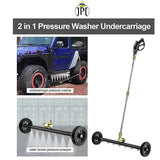 The JPT Dual Function Undercarriage Cleaner with 25" Pressure Washer Water Broom | 4000 PS | 7 Nozzles | 3Pcs Extension Wand | 1/4" Quick Connect