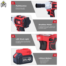 JPT 21v Brushless Cordless Impact Wrench | 320 Nm Torque | 0-2300 RPM | 1/2