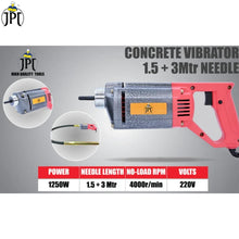 Grab this amazing deal on JPT heavy-duty 1250w concrete vibrator machine which features 13000vpm, 1300rpm, copper armature with 1 5m and 3m vibrator needles.