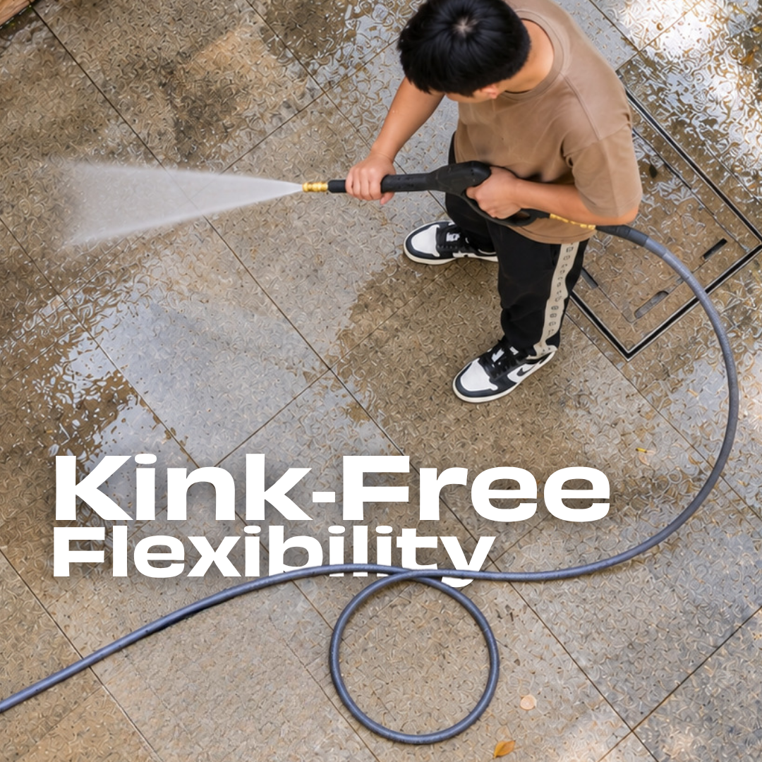 JPT 15Mtr Ultra Heavy Duty Commercial Pressure Washer Hose, 3/8" QC System| 660 Bar Burst Pressure • PVC + PE Reinforced Braid • Kink-Resistant • Commercial Grade • Commercial Replacement Hose Pipe