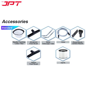 JPT KVC60 Ultra Heavy-Duty Wet and Dry Vacuum Cleaner | 2300-watt Double Motor | 22 kPa Suction Power | 60-Litre SS Tank | HEPA Filtration | Commercial Vacuum Cleaner for Home, Car, Industry Cleaning