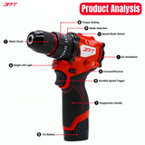Buy now the JPT Pro Series 12v brushless drill machine, featuring heavy-duty performance, high torque & rpm in compact & light weight design all at best price.