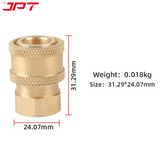 Buy now the JPT heavy-duty 1/4" female connector & male connector for seamless pressure washer connections. Buy all pressure washer accessoris at best price.