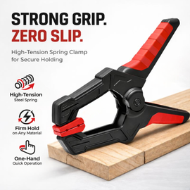JPT 6-inch heavy duty spring clamp with 80mm wide jaw, high-tension steel spring and one-hand quick grip—ideal for woodworking, carpentry and DIY use. Buy Now