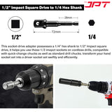Buy now the JPT 8-piece impact socket adapter set, featuring 1/4" Hex Shank to 1/4", 3/8", 1/2" square drive, CR-V build, and much more all at the best price.