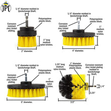 Buy the JPT all-in-one 4-pack multi-functional scrubbing drill brush now, featuring durable nylon bristles and four different sizes to meet all your cleaning needs.