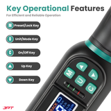 JPT Digital Torque Wrench 1/4" Drive | 0.6–12 N·M Torque Range | High-Accuracy Electronic Torque Wrench with LED & Buzzer Alert | Peak & Track Mode | Multi-Unit Display