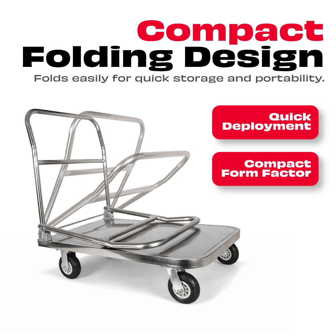 JPT Heavy Duty Steel Metal Platform Trolley | 800kg Capacity with Reinforced Pipe Frame | 90x60 cm Platform | 6” Rubber Wheels | Industrial Warehouse Cart