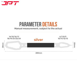 JPT Multifunction Double Head Sink Wrench | Slotted Screwdriver, Crow Bar, Survival Hammer Function | Double-ended Adjustable Wrench Tool | Suitable for 6-13mm Screws & Nuts