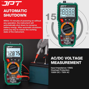 JPT Pro Series Digital Multimeter True RMS 1000V AC/DC | 6000 Counts Auto-Ranging Voltmeter | NCV, Frequency, Ohm, Diode, Continuity Tester | Best for Technicians, Electrician, And More