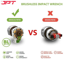 JPT 21-Volt Powerful Brushless Motor Cordless Impact Wrench | 550 Nm Torque | 4200 RPM Speed | 1/2-Inch Head Hex Shank | 3 Bright LED Lights | 4000mAh Battery | Fast Charger | Socket | Carry Case