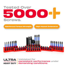 JPT 42-Piece Impact Rated S2 Steel Bit Set | Phillips, Pozidriv, Torx, Hex & Slotted Bits with Bit Holder & Socket Adapter | Taiwan Material for Impact Driver & Drill | Ultra Heavy Duty