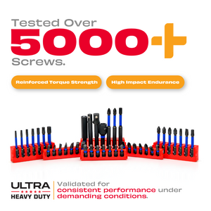 JPT 42-Piece Impact Rated S2 Steel Bit Set | Phillips, Pozidriv, Torx, Hex & Slotted Bits with Bit Holder & Socket Adapter | Taiwan Material for Impact Driver & Drill | Ultra Heavy Duty