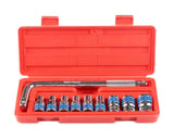 JPT 1/2" Drive 9+1 Piece Chrome Vanadium Socket Set with L-Spanner | Socket Set for Car & Bike | Goti Pana Set with Carry Box for Automobiles, Home & Garage DIY Repair