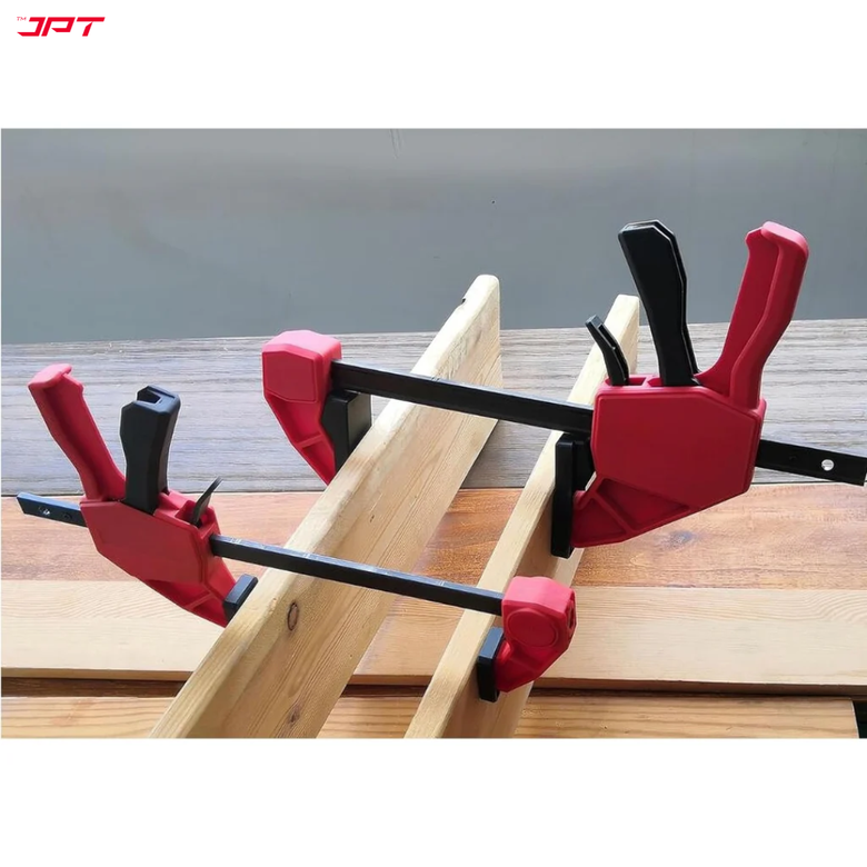 JPT Ultra Heavy-Duty 33-Inch Quick-Grip Bar Clamps | 600mm Clamping Range | One-Handed Wood Clamps with Quick-Release Trigger | F-Clamp Set | 165 lbs Hold | Woodworking, Carpentry, DIY
