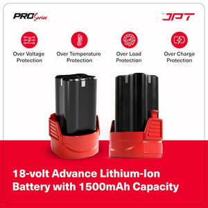 JPT Pro Series 18V Cordless Drill Machine | 70N.M Torque | 0-2150RPM Speed | 25+3 Gears | 2 Speed Modes | 3/8