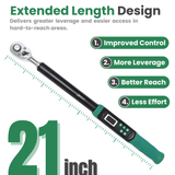 JPT Digital Torque Wrench 1/2" Drive | 10–200 N·M Torque Range | High-Accuracy Electronic Torque Wrench with LED & Buzzer Alert | Peak & Track Mode | Multi-Unit Display