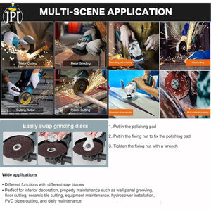 JPT 21V Brushless Heavy Duty Cordless Angle Grinder | 11000 RPM Speed | 21mm Cutting Depth | Smart Variable Speed Control Panel | 4000mAh Battery | Fast Charger