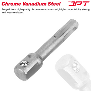 JPT 1/2-Inch SDS Plus Impact Socket Adapter | Quick Change Hex Extension Adapter | Hammer Drill Connector for Impact Wrenches & Rotary Hammers