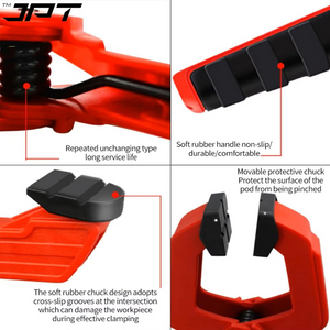 JPT 2.5 Inch Ultra Heavy-Duty Spring Clamp 66mm Wide Jaw | Reinforced Body with Hardened Steel Spring | 45° Rotating Pads | Strong Grip Woodworking & Carpentry Clamp for Workshop & DIY Use